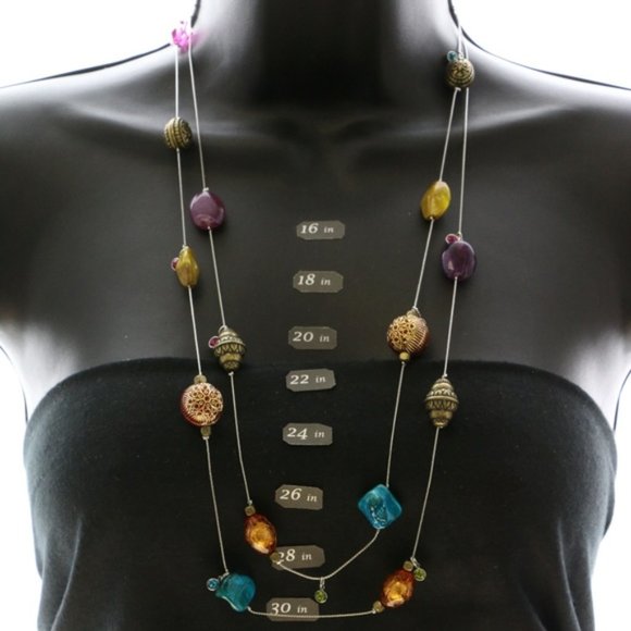 Lane Bryant Jewelry - Lane Bryant long necklace with multi-colored beads